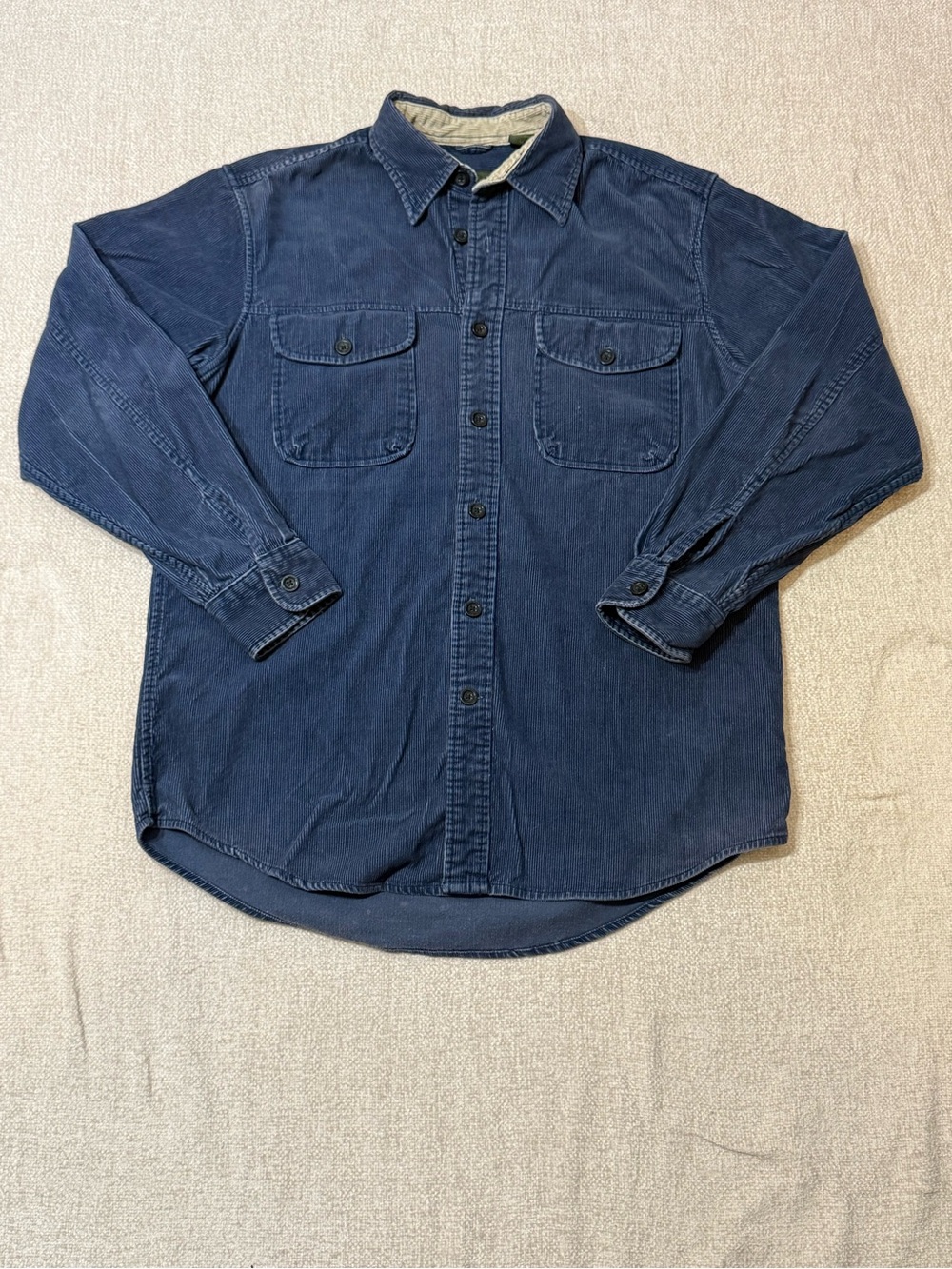Timberland Corduroy Shirt Mens M Navy Blue Workwear Y2K Utility Outdoor
